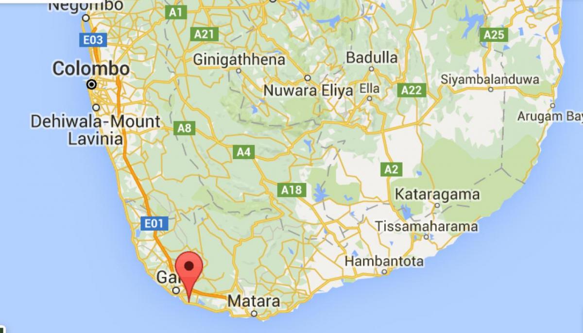  mapa de suroeste Sri Lanka