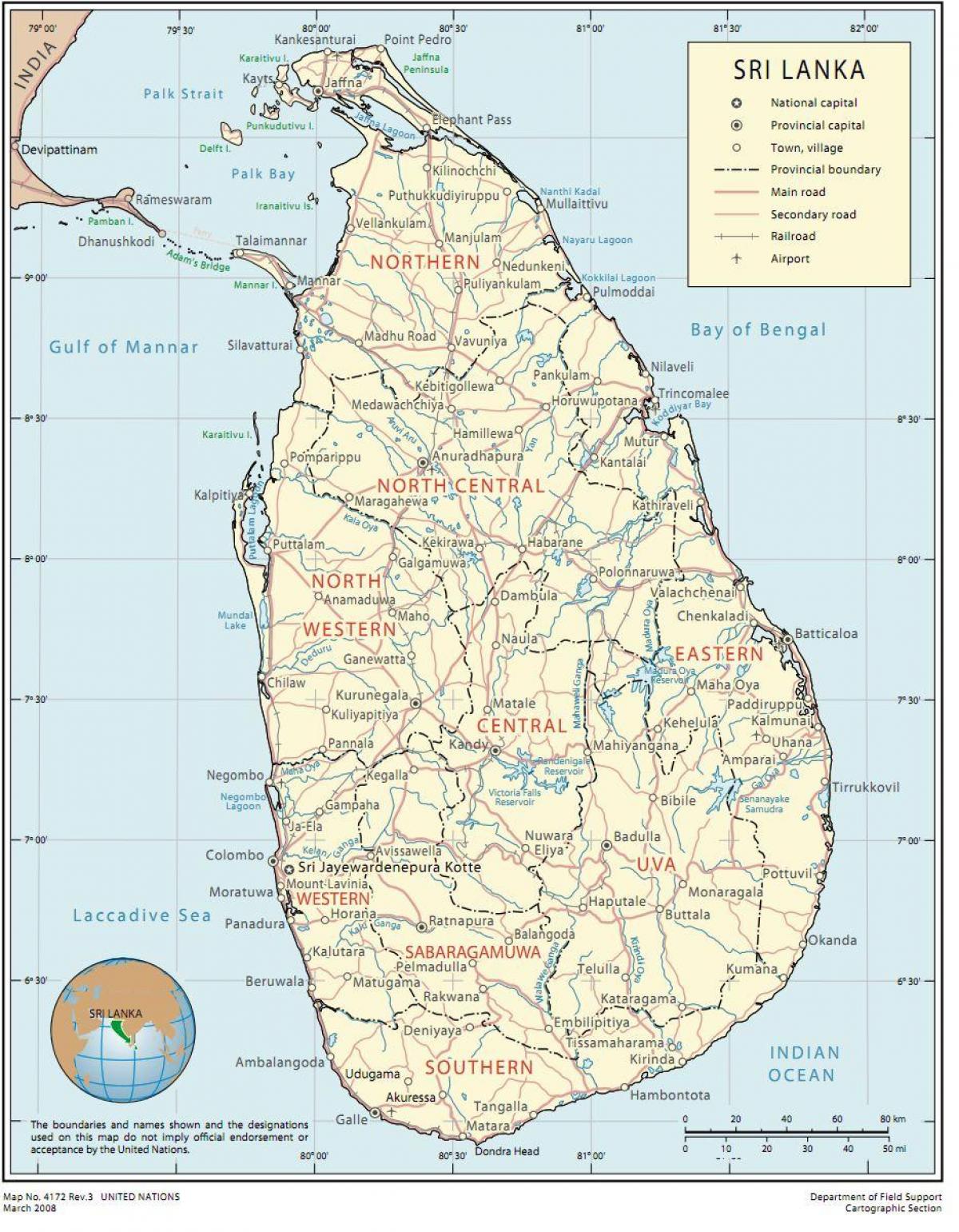 Sri Lanka raíz mapa