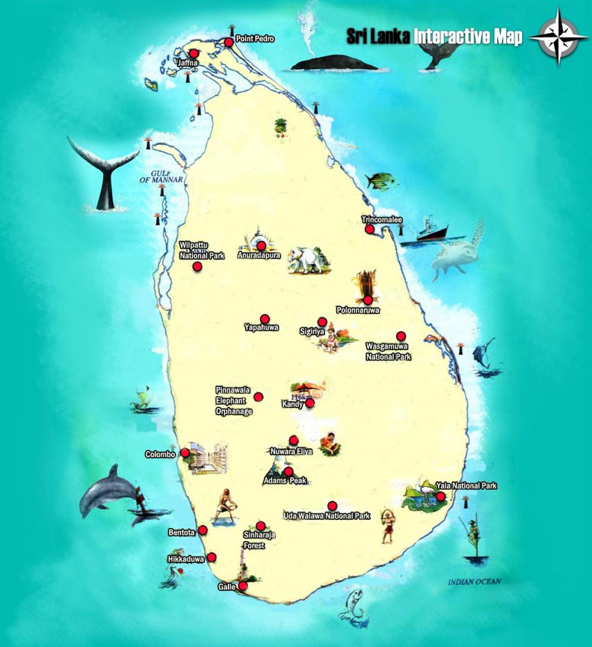 adán pico mapa Sri Lanka