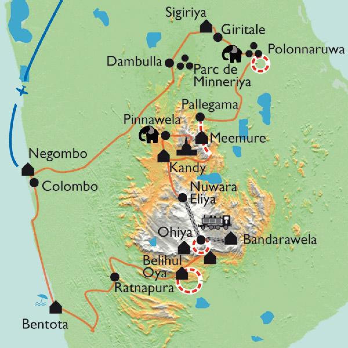 Sri Lanka mapa sigiriya