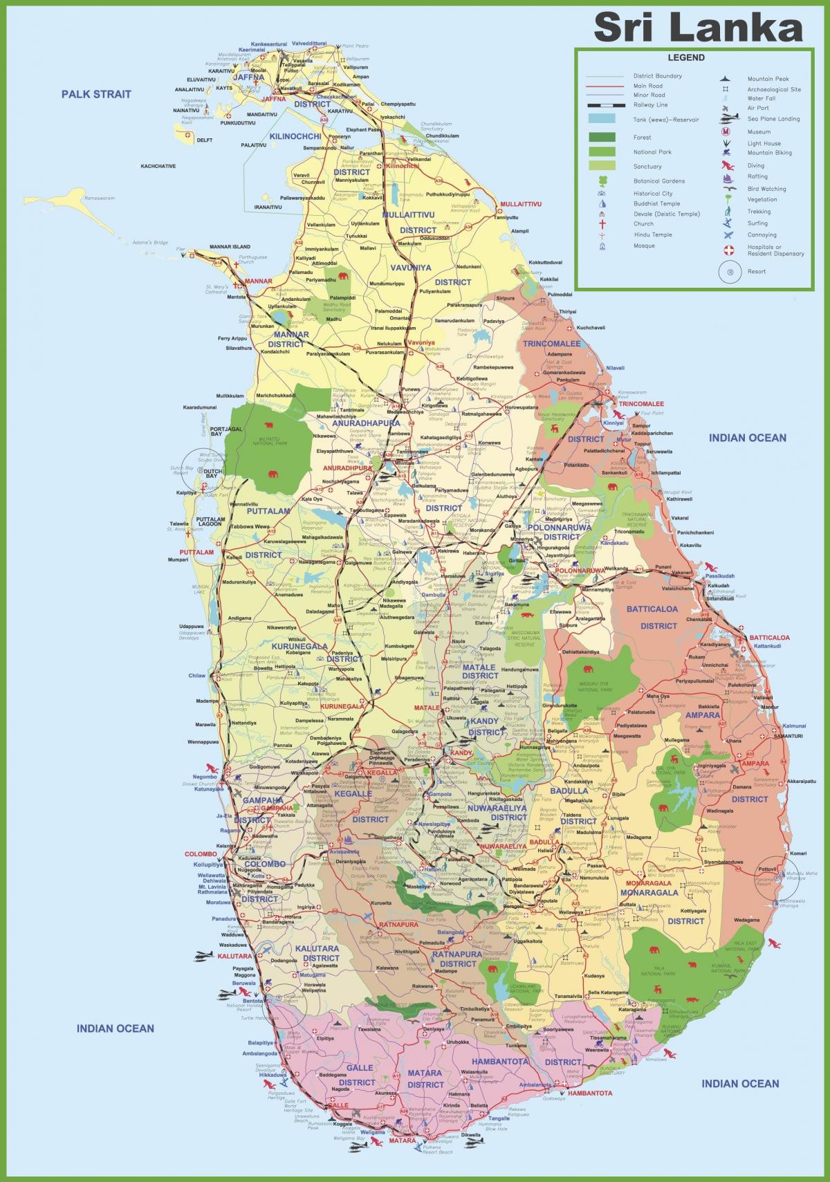 mapa de Sri Lanka aldea