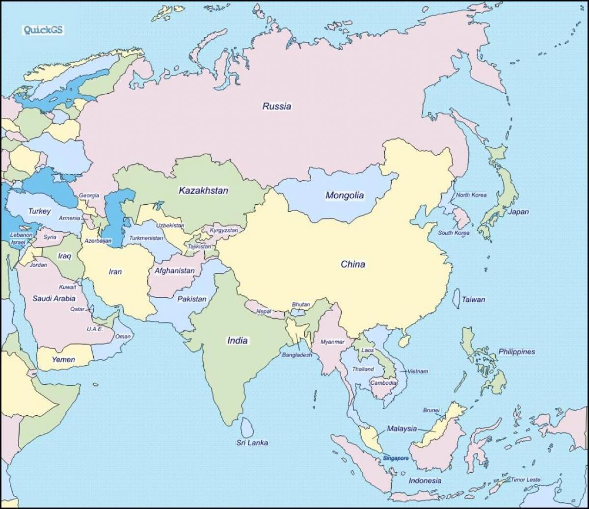 mapa de Sri Lanka e os países veciños