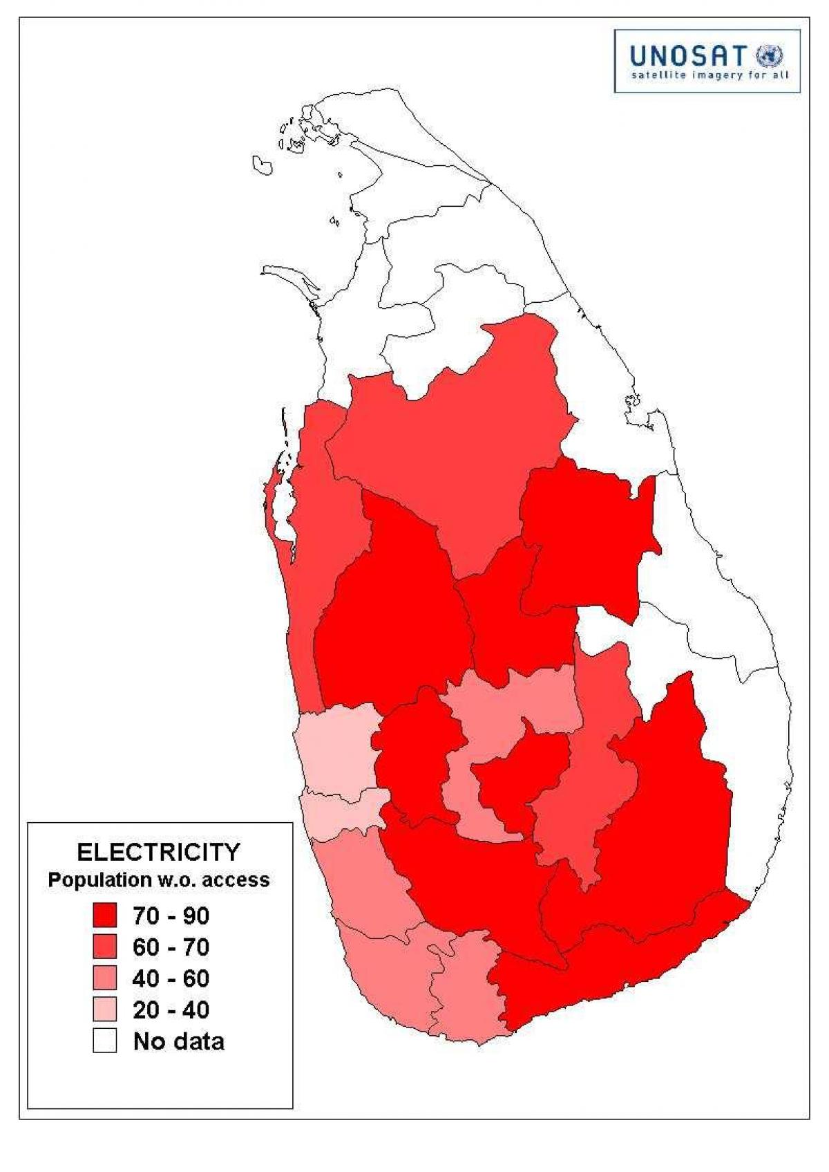 Sri Lanka poboación mapa