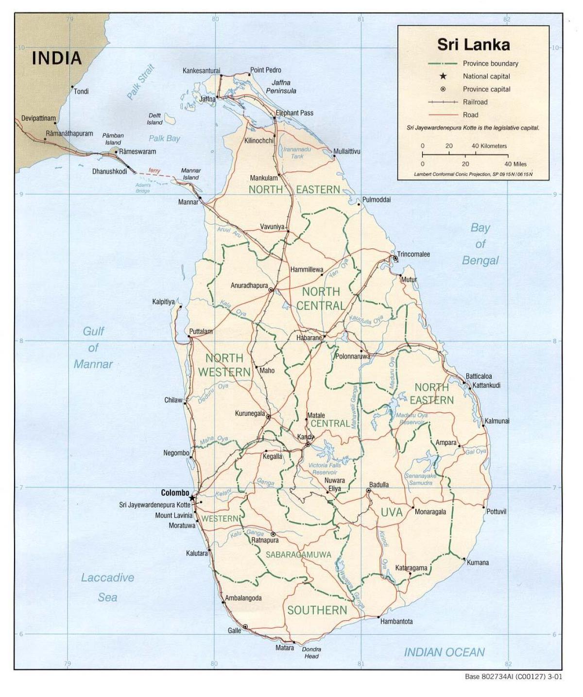 Sri Lanka autobús mapa