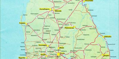 Mapa de Sri Lanka mapa coa distancia