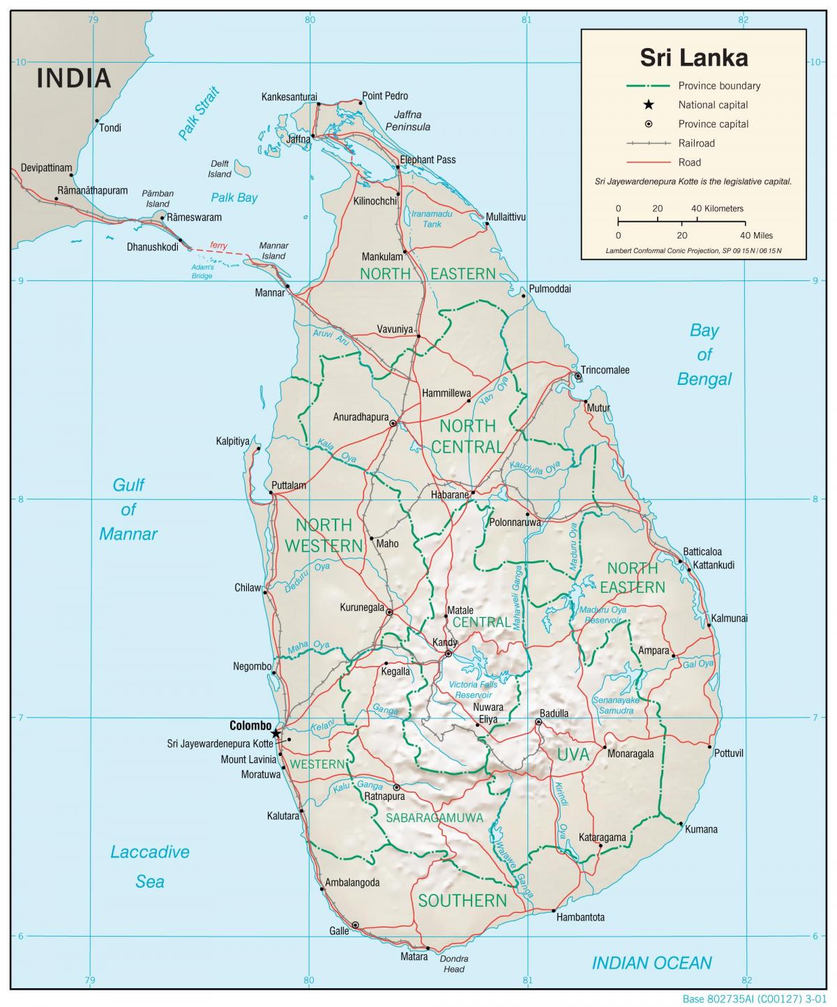 mapa de navegación mapa Sri Lanka