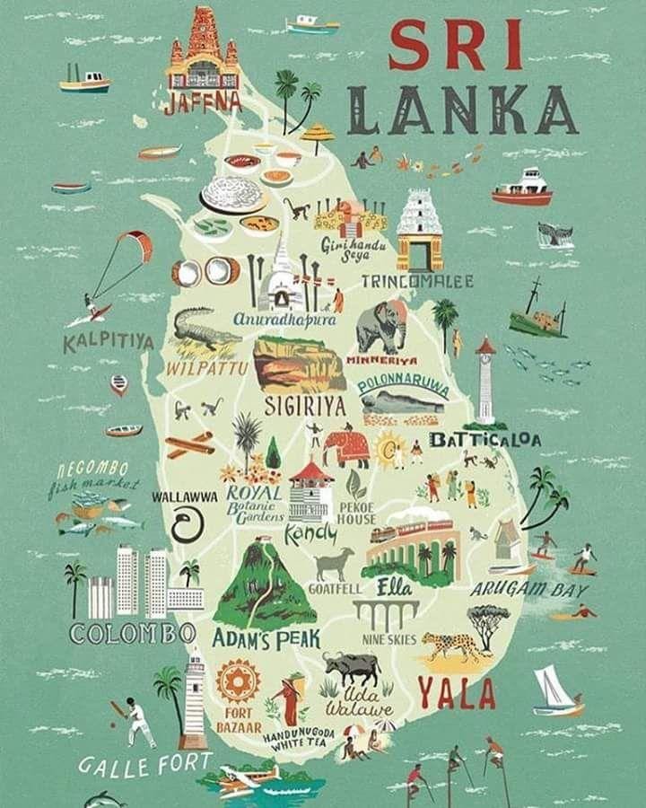 mapa de Sri Lanka mapa cartel