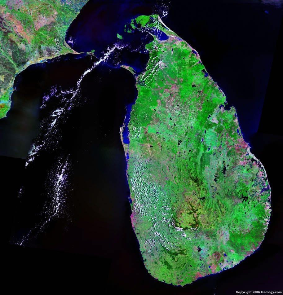 vivir mapa de satélite de Sri Lanka