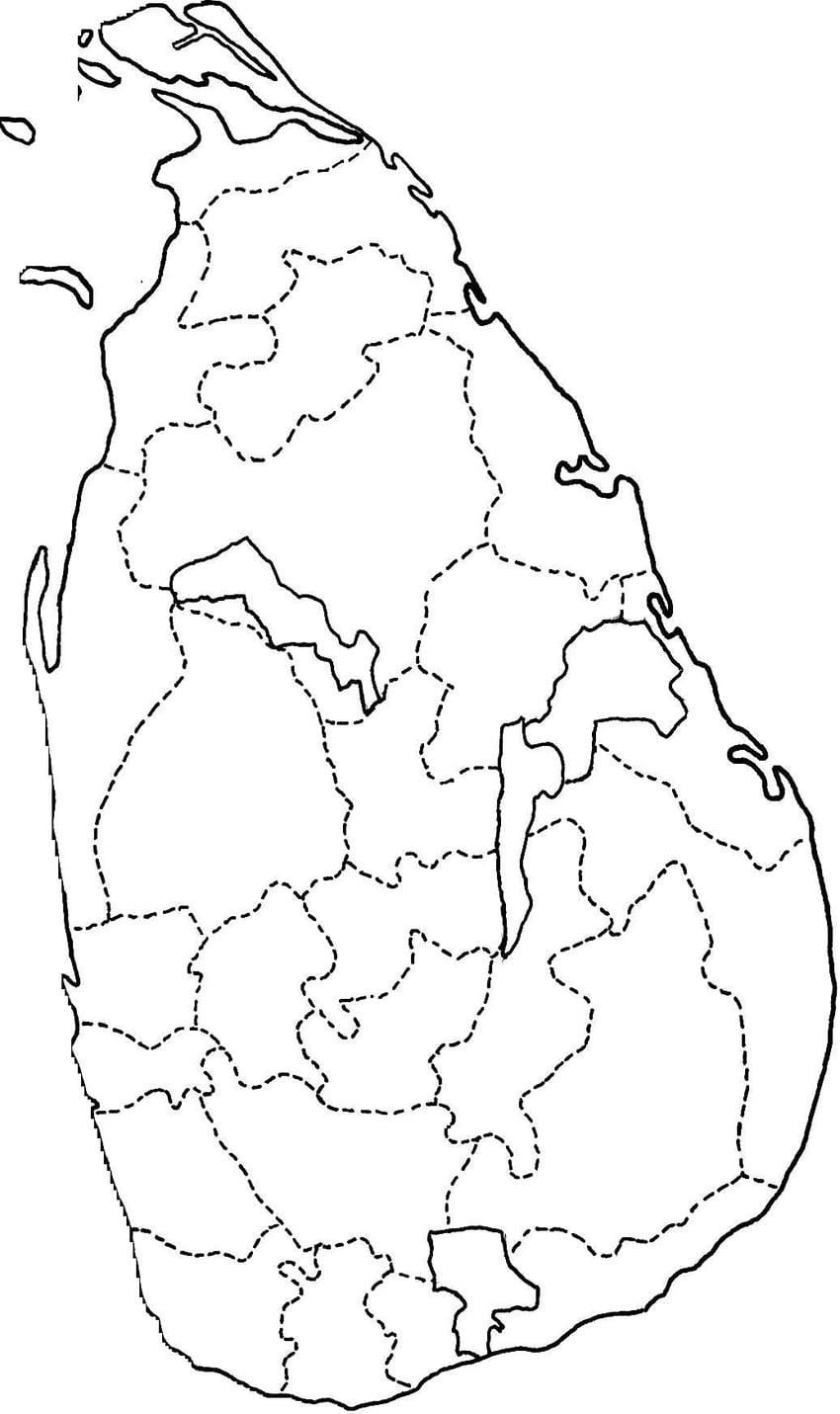 mapa de Sri Lanka mapa deseño de liña