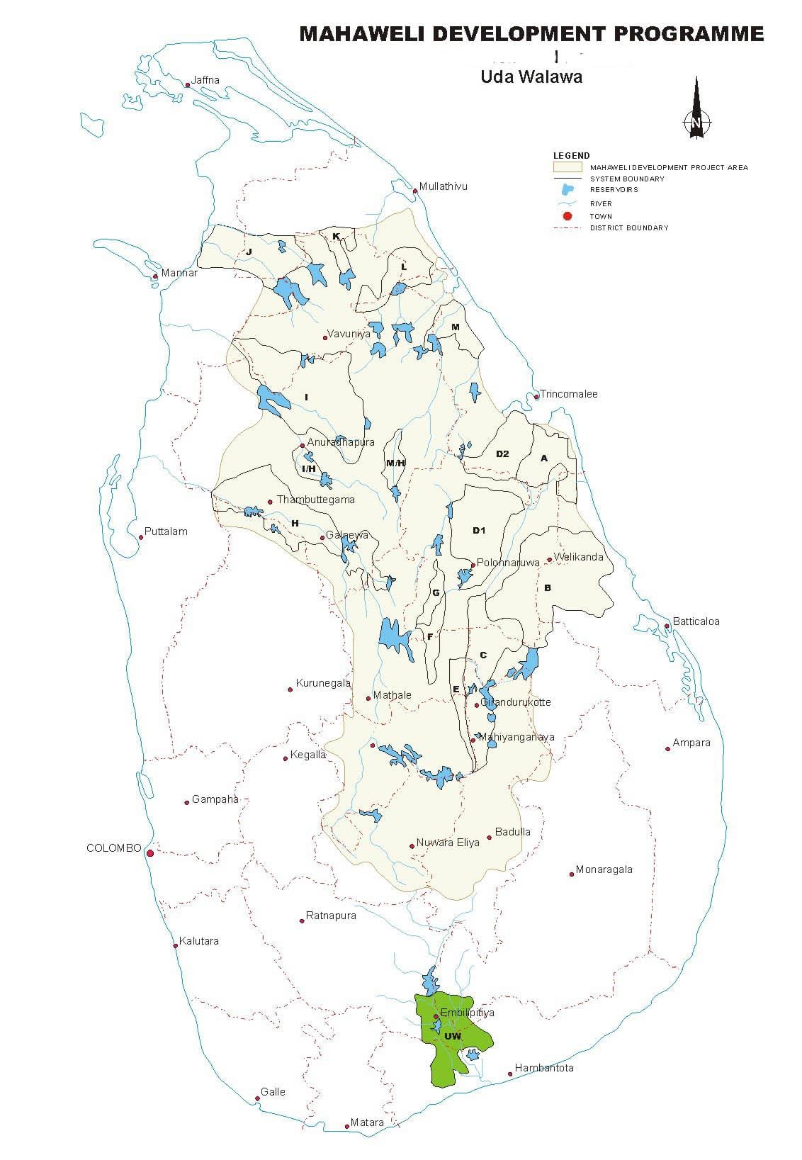 mapa de tanques en Sri Lanka