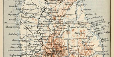 Ceilán en mapa