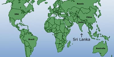 Ceilán localización mapa do mundo