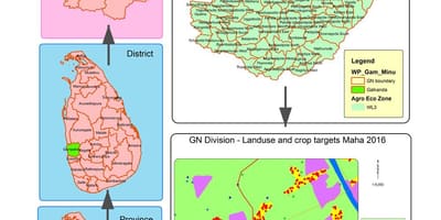 Mapa de gn división mapa Sri Lanka