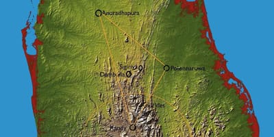 Mapa de outeiro país Sri Lanka