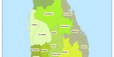 Mapa de Sri Lanka área