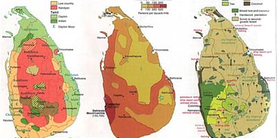 Mapa de Sri Lanka agricultura