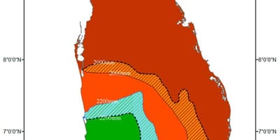 Sri Lanka zona de clima mapa