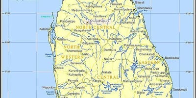 Mapa de Sri Lanka lugares históricos