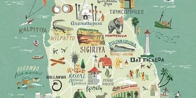 Mapa de Sri Lanka mapa cartel