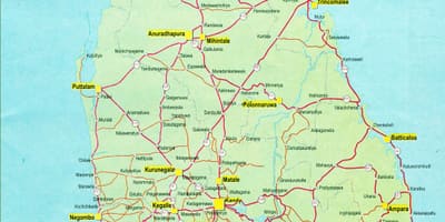 Sri Lanka estrada mapa