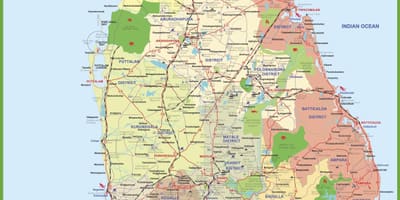 Mapa de Sri Lanka mapa imaxe