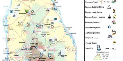 Mapa de Sri Lanka mapa información
