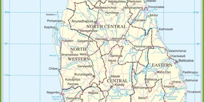 Mapa de Sri Lanka política