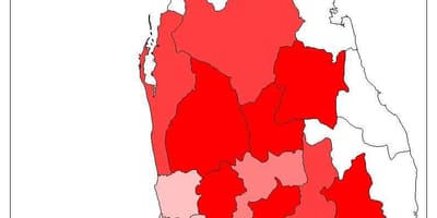 Sri Lanka poboación mapa