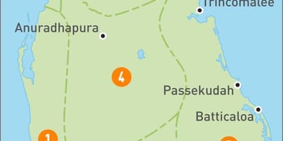 Mapa de Sri Lanka rexións