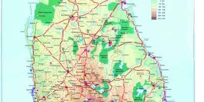 Mapa de Sri Lanka transporte