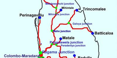 Trens en Sri Lanka mapa