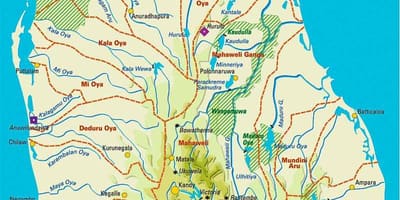Mapa de Sri Lanka xeografía