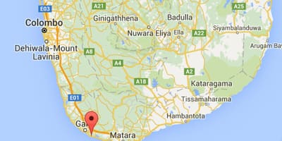 Sri Lanka costa sur mapa